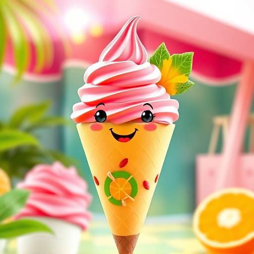 Animaäão para divulgaäão da sorveteria 'Gelato Tropical'.